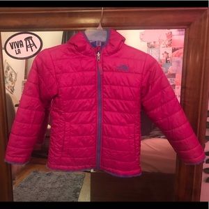 Little girls North face reversible coat